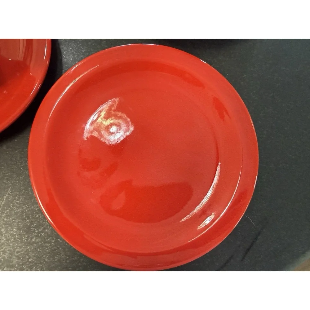 4 Red Fiesta Homer Laughlin China Cup and Saucer Sets